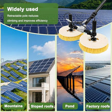 Multifunctional Solar Panel Cleaning Kit - Electric Water Fed Brush, 65cm Double Rotating Head, Extendable Pole, Suitable for Photovoltaic Panels, Windows & Pool Cleaning X3-7.5