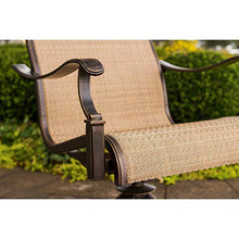 CAMBRIDGE Legacy 5-Piece Patio Dining Set with 4 Sling Swivel Rockers and 48-Inch Round Table, Tan