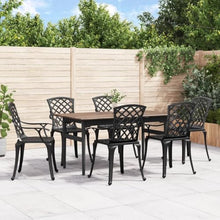 GHVBNMF Cast Aluminum Patio Dining Chairs, Set of 6, Black