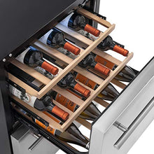 NewAir 24” Dual Zone Outdoor Wine & Beverage Fridge | Freestanding or Built-In Under counter Refrigerator for Outside Patio | Dual Drawer for 20 Wine Bottles & 80 Cans | Stainless Steel