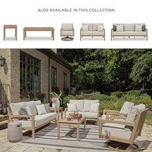 Signature Design by Ashley Hallow Creek Outdoor Loveseat with Cushion, Heavy Duty Weatherwood Frame, Nuvella High-Performance Fabric for Deck Or Patio, Driftwood, 52" W
