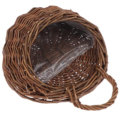 Flower Pot Flower Planter Wall Hanging Wicker Rattam Basket Garden Vine Pot Plants Holder (Color : OneColor) (White patch Five)