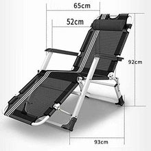 IIPOSAQQ Sun Loungers Daybed Chair Foldable Black Reclining Garden Sun Lounger Padded Zero Lounge Chair Wider Armrest Adjustable Recliner