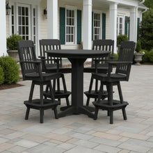 Keystone Amish Co. Poly Composite Marlowe 5-Piece Outdoor Bar Set, All-Weather Patio Round Table & 4 Chairs, Amish Crafted, Made in USA, Lemon Yellow