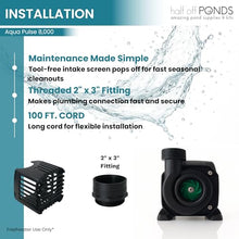 Aqua Pulse Submersible Pond Pump, 8,000 GPH, 100 ft Quick Disconnect Cord
