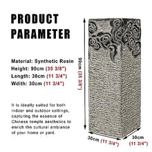 ARCVOX Xiangyun Decorative Columns Pedestal, Chinese Temple Sculpture Pillar, Handcast Polyresin Stone Finish, Landscape Garden Decoration (Size : 35.4in)