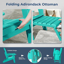 Costaelm Paradise Folding Adjustable Adirondack Chair with Retractable Footrest and Cup Holder (Set of 2), Turquoise