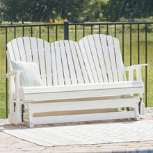 Signature Design by Ashley 1-Piece HDPE Outdoor Glider Loveseat, White