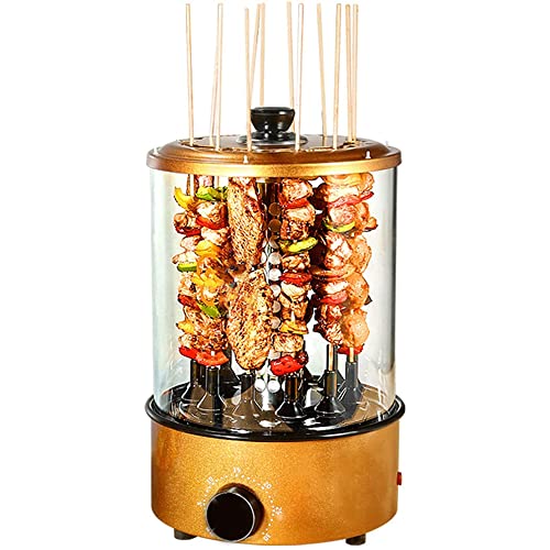 MNSRRN Electric Skewer Machine, Smokeless Automatic Rotary Barbecue Machine 0°-200° Adjustable Temperature with Oil Pan, Suitable for 4-6 People Barbecue Oven Cup