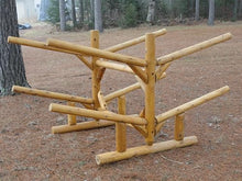 Log Kayak Rack 4 Place Natural Finish