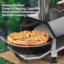 BAYUELSWU Stainless Steel Pizza Oven Outdoor 12" Automatic Rotatable Pizza Ovens, Portable Wood Pizza Oven for Outside Kitchen Backyard (Black)