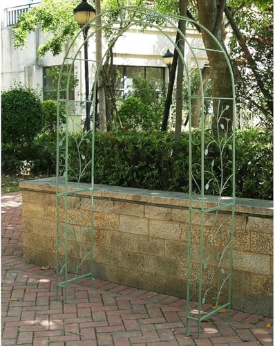 SDVantage Heavy Duty Garden Arch for Climbing Plants - Metal Support with Ground Spikes for Outdoor Indoor Decor, Ideal for Vines, Flowers, and Garden Pathways,Green220X122X40Cm
