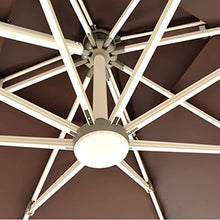 LOERSS 9.8ft Solar LED Cantilever Patio Umbrella,Square Cantilever Patio Umbrella,360-Degree Rotation Offset Market Umbrella,can Tilt,with Lights,Outdoor Sun Shade for Backyard(3m/9.8ft,咖)