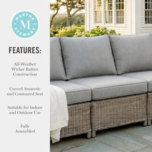 Martha Stewart Lily Pond Modular Patio Sectional Center Seat, Gray