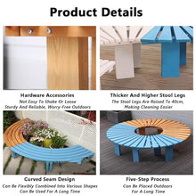 BXKCFYBSQ Outdoor Half Round Bench,Solid Wood ​Slatted Seat Garden,Outdoor Furniture Decoration,Capacity 400KG,Easy to Install,for Backyard Patio(Color1)