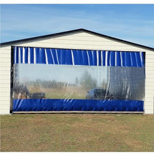 GJMDCMA Industrial Vinyl Gazebo Divider Curtain - 8.9x6.9FT Privacy Partition with Straight Track for Pergola Porch & Outdoor Spaces - Tarp Wall Panels