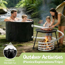 Deehouve Foldable Wood-Fired Outdoor Bathtub, Non-Inflatable & Portable Pool/Bathtub 2-in-1 Bath & BBQ Family Outdoor Use (black)