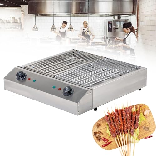 Commercial Barbecue Grill, Smokeless Portable Electric BBQ Grill for Indoor Cooking with Water Drip Tray & Temperature Control, Safe Kebab Grill for 3-5 people