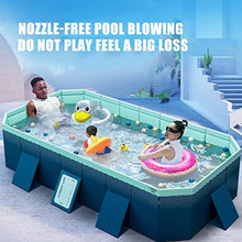CHSUFBTY Foldable Pool, Non-Inflatable Kids' and Adults' Outdoor Swimming Pool, Hard Plastic Shell Portable Pool, Kid Pool for Backyard Dog Pools (Color : Ice Blue, Size : 82.6 * 55.1 * 21.6in)