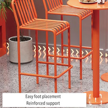 Bar Stool Round Metal Bar Table Set with 2 Vertical Slat Back Stools, Outdoor Counter Height Table Height 105cm/41inch for Small Places, Dining Room, Living Room, Cafe