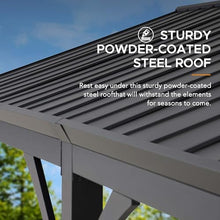 Sunjoy Carport 14ft x 20ft Outdoor Gazebo Heavy Duty Garage Car Shelter Brown/Black