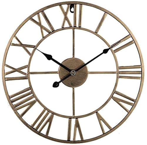Weatherproof Outdoor Wall Clock, Retro Garden Wall Clocks Iron Garden Ornaments Outdoor, Roman Numeral Precise Timing