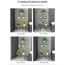 iumLeap Light Luxury Wrought Iron Flower Stand Living Room Floor-Standing Marble Minimalist Flower Pot Stand Indoor Multi-Layer Plant Display Stand, Blue