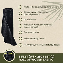Dewitt Pro-5 Heavy-Duty Weed Barrier Fabric, 5 oz, 5 x 250 Feet, 5-Pack