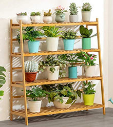 ZOCWJK Flower Pot Stand- 4 Tier Rack Free Standing Bookshelf Plant Flower Stand Rack Storage Tower, Multipurpose Utility Organizer,