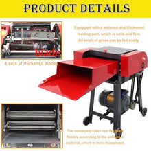HQHAOTWU 6-Blade Hay Cutter Pulverizer Grass Silage Machine Red
