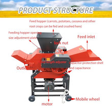 BEILOCKERY Hay Cutter and Kneading Machine 4-Blade Straw Crusher Pulverizer Grass Corn Straw Potato Tuber Animal Feed 880-1760LBS/H 220V 2.2KW