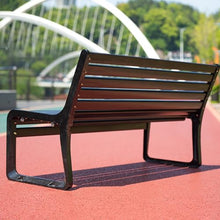TBLOTYD Outdoor Garden Bench, Black Metal Frame Patio Seat, Multi-Functional Bench for Park & Garden, & Stylish Outdoor Furniture, Perfect for Relaxation & Gatherings