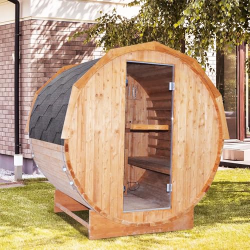 OUTEXER Outdoor Traditional Sauna 4-5 Person 240V 4.5KW 6'x6’ Steam Saunas
