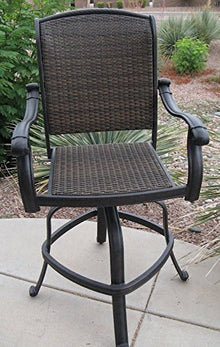Patio Land Santa Clara 6pc Outdoor Patio Set with Swivel Barstools 30" H Dark Bronze
