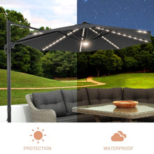 OROTLECT 11' Lighted Cantilever Umbrella with Base
