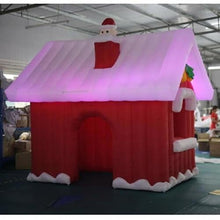 GEPAS Inflatable Christmas Santa Claus House with Air Blower and LED Light