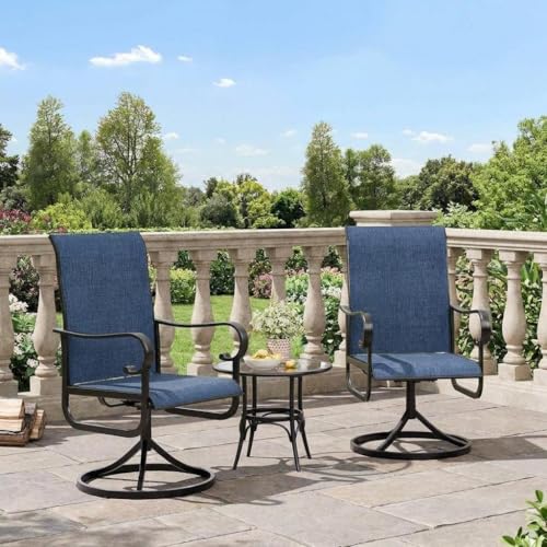 360° Swivel Rocking Patio Dining Chairs, Ergonomic High-Back Outdoor Seating, Quick-Dry Textilene Mesh, 450-LB Heavy-Duty Steel Frame,All-Weather for Backyard,Garden,Deck,Poolside,Lawn,Porch, Set of 4