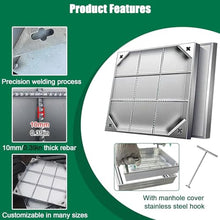LWJQRSP Rectangular Manhole Cover with Stainless Steel 304 e Invisible Decorative Sewer Pit Cover for Driveway Courtyard 40x60 cm & Aesthetic Solution