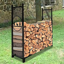 WXPWAMZ Portable Large Capacity Firewood Rack, Heavy Duty Rustic Elk Log Holder, Outdoor Wood Rack for Firewood/Log/Lumber/Kindling