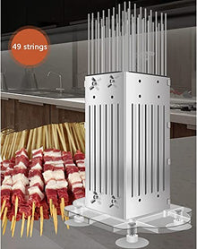 MLUENF BBQ Meat Skewers Maker, 49 Holes Vertical Skewer Kebab Machine, Stainless Steel Tofu Skewer Make Tools, Cooks Kebabs, Skewers and Roasts, for Kitchen Picnic Camping