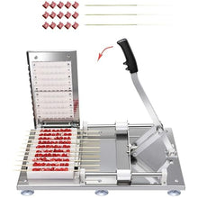 Manual Skewer Machine, 10 Holes BBQ Tool, Commercial Quick Wear Stainless Steel Mutton Kebab Machine, BBQ Making, Manual Kebab Mould for Outdoor Picnic Camping Home BBQ Party