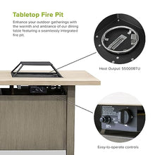 Greemotion Bordeaux 71" W Gas Fire Pit, 55,000 BTU Natural Finish Metal Outdoor Fire Pit Table Grill with Ice Chest Warmth and Ambience Patio Deck Garden Backyard Flame Box Propane Gas Firepit Outdoor