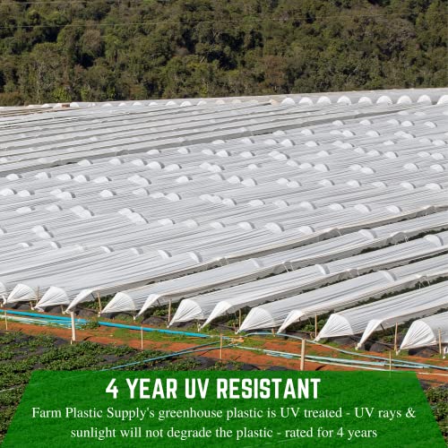Farm Plastic Supply White Greenhouse Plastic Sheeting 6 Mil 40' x 80' UV Resistant
