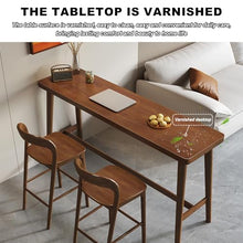 Industrial Narrow Pub Patio Bar Table,Rectangle Modern Wooden High Top Dining Kitchen Table,Long Table Against The Wall For Home Balcony Table,Easy To Install(Stools Must Be Purchased Separately)