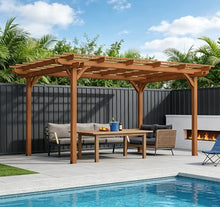 12' x 10' Outdoor Wood Pergola, Wooden Pergola Grape Trellis