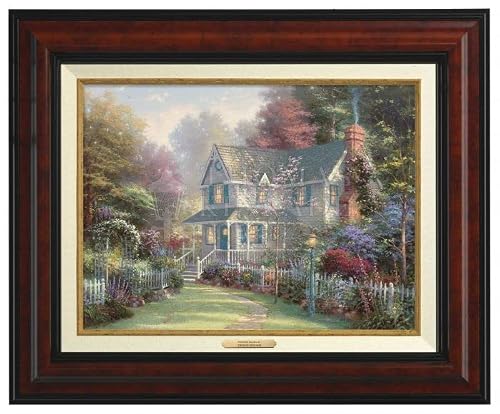 Thomas Kinkade Studios Victorian Garden II – Canvas Classics 12" x 16" (Classic Burl Frame)