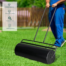 Lawn Roller Water Filled, 36" Iron Yard Rollers, Outdoor Roller for Yard, U-Shaped Handle, Lawn Tractor Attachments, Easy to Maintain, Manual Grass Rollers for Soil Compaction, Weed Control, Black
