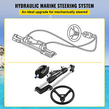 VEVOR Hydraulic Outboard Steering Kit 300HP with Helm Pump and Steering Wheel Black