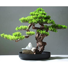 YXIANG56Q Fake Plants Simulation Welcome Pine Bonsai Ornaments Fake Tree Pine Tree Green Plants Living Room Hotel Home Entrance Decoration Soft Decoration Landscaping 18.5in Bonsai Tree(A)