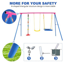 Jaketen 4-in-1 Heavy Duty A-Frame Swing Set Pink